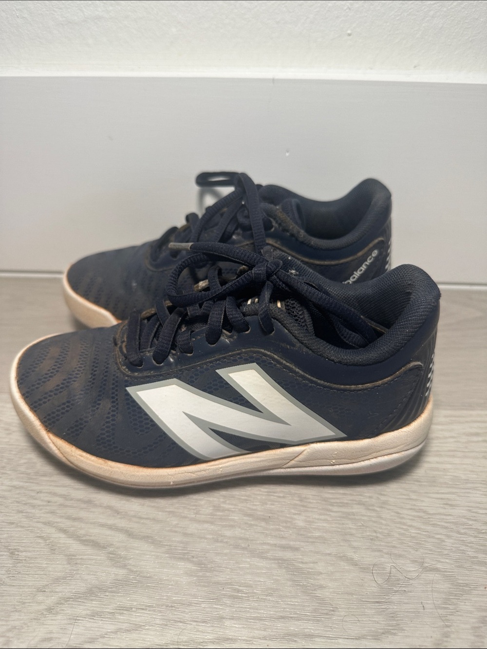 New Balance Navy Baseball Cleats with White Detail - Kids